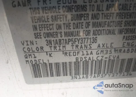 2015 Nissan Sentra S from USA, damaged, VIN 3N1AB7AP5FY377136